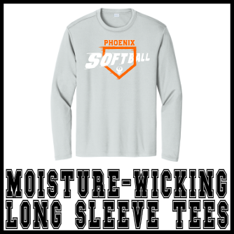 Softball moisture wicking long sleeve Tees
