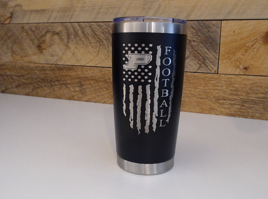 Football (American Flag) | 20 oz. Tumbler  | Laser engraved